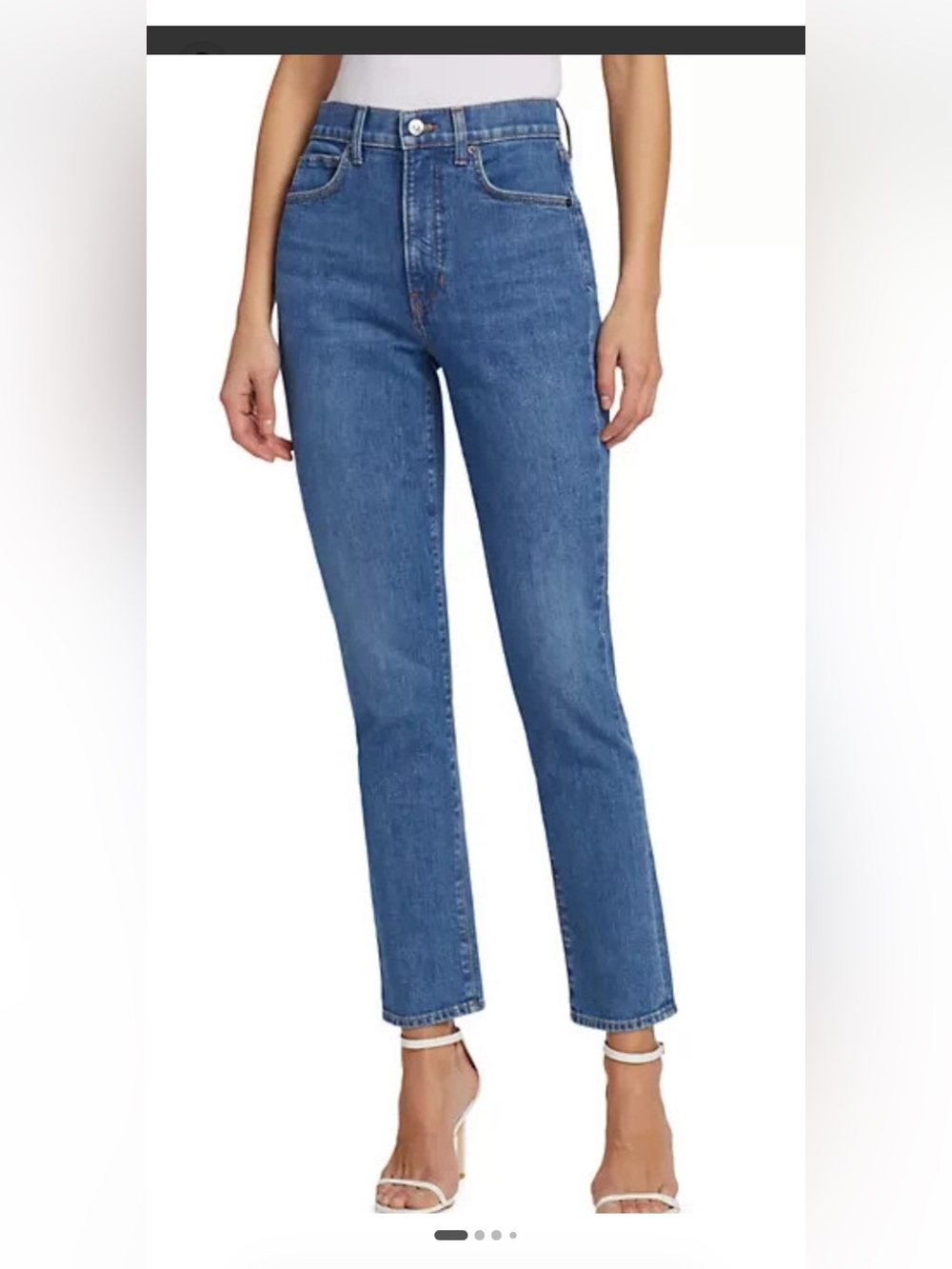 Veronica Beard Alenah Slim Straight Leg high rise Jeans - Medium Blue